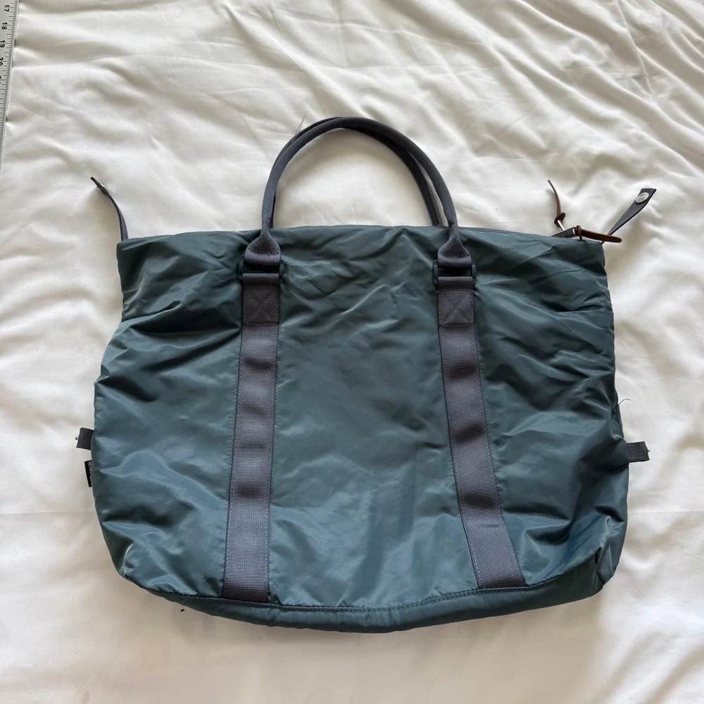 Herschel Supply Co. Nylon Tote Bag Slate Blue Large Zip Top Weekender Carryall